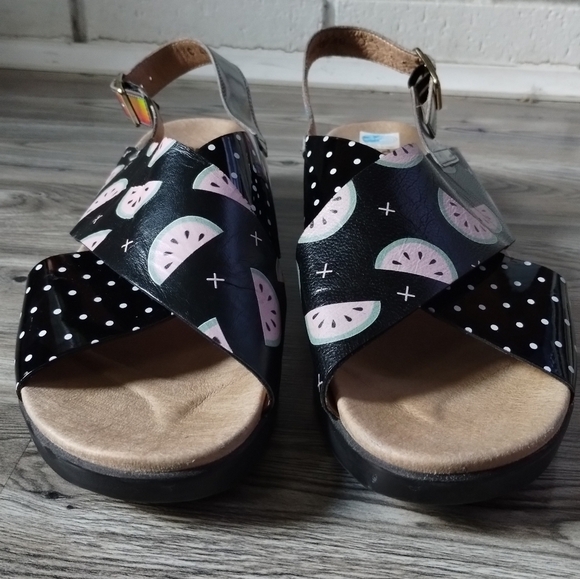 Wonders Platform Slingback Sandal Watermelon Polka Dot Size 40 US 9 - 10 - Picture 2 of 5